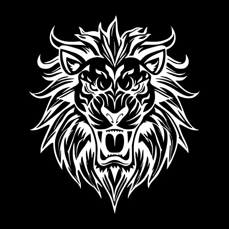 Tatouage tribal de lion cool