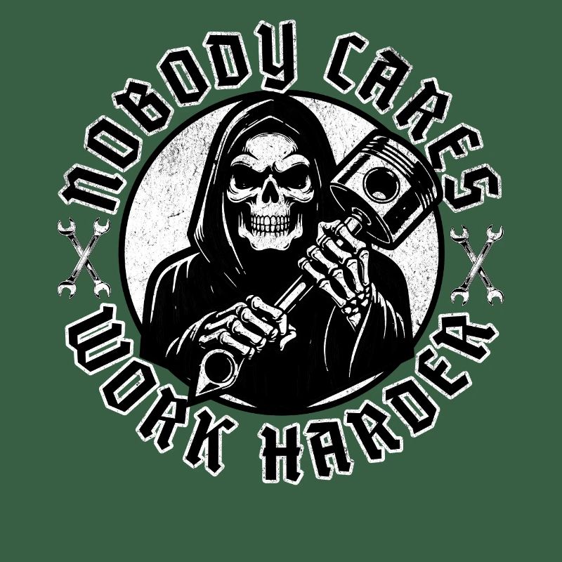 Biker Motorcyclist Motorcycle Chopper Work Harder