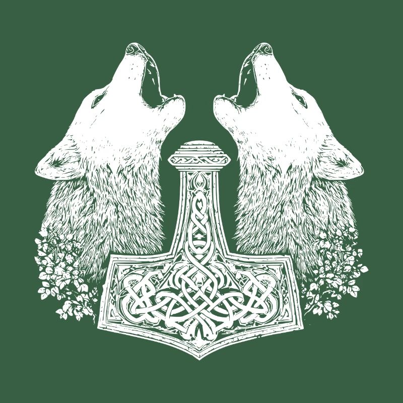 Nordisch Wolf Thor Hammer Wikinger 