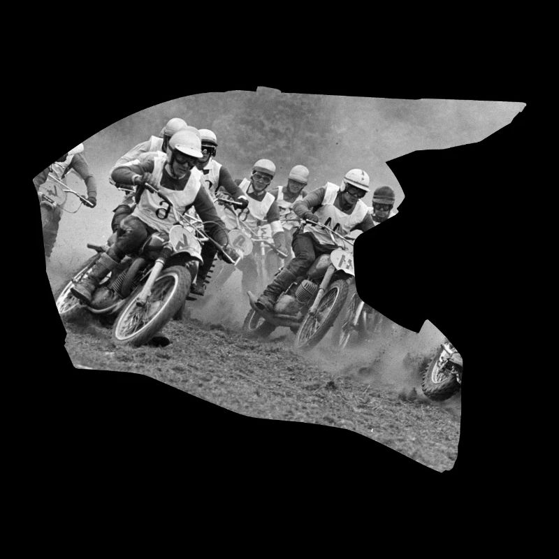 Casque de motocross noir et blanc design - 2