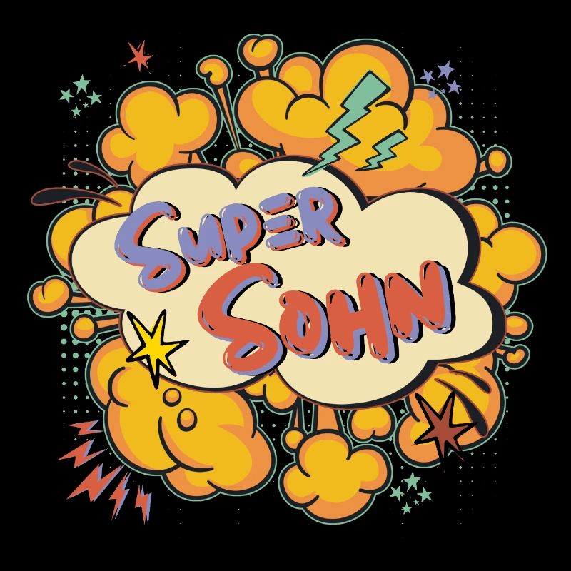 Super Sohn: Bunter Comic-Print