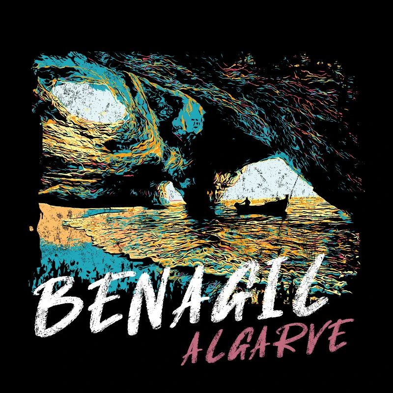 Grotte de Benagil Algarve illustration colorée