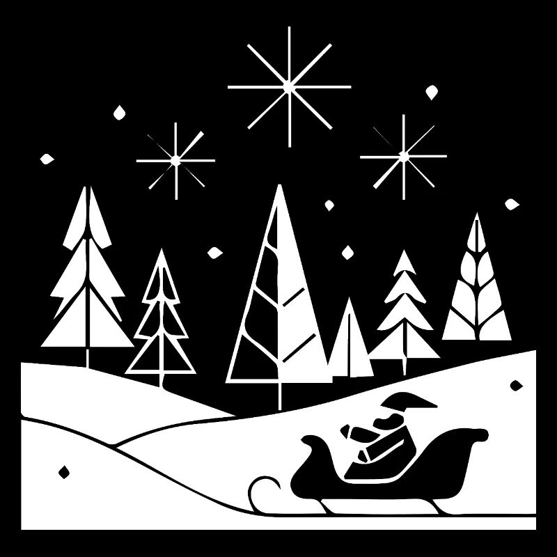  Schlittenfahrt im Schnee Weihnachts Motiv