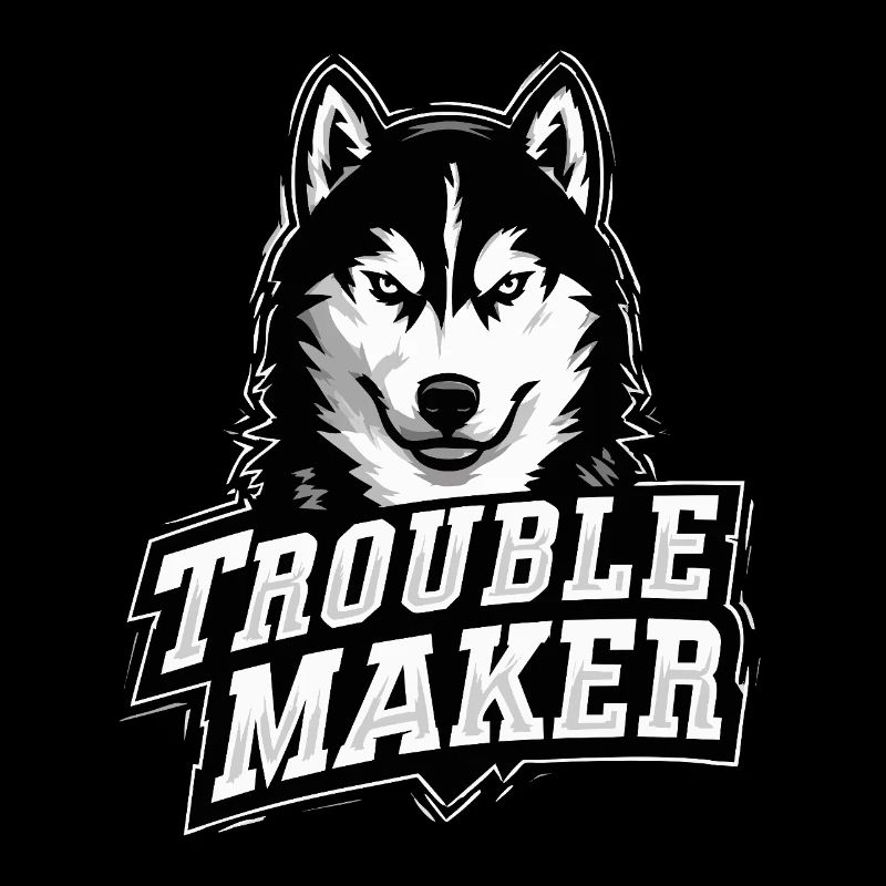 Husky – FAUTEUR DE TROUBLES | Conception de chien drôle