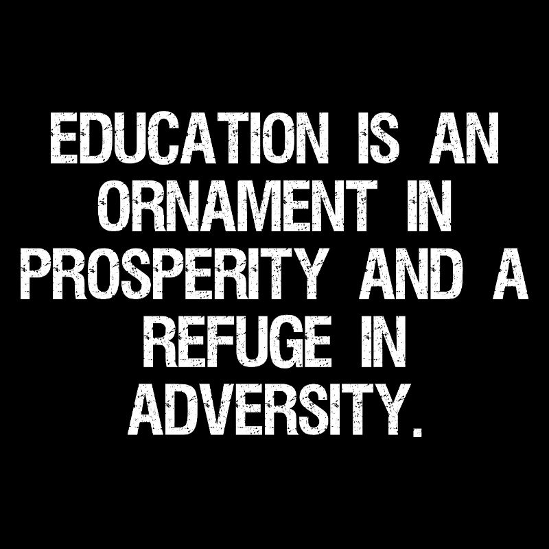 education is an ornament in prosperity and a re