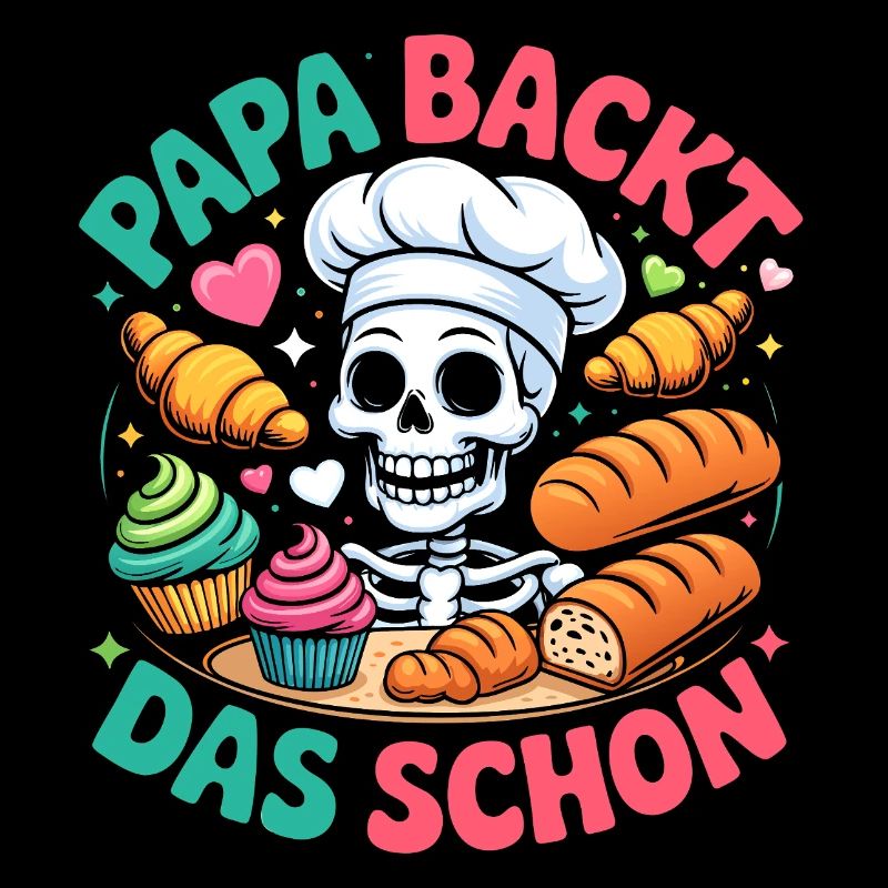Papas Backkunst Skelett Chef