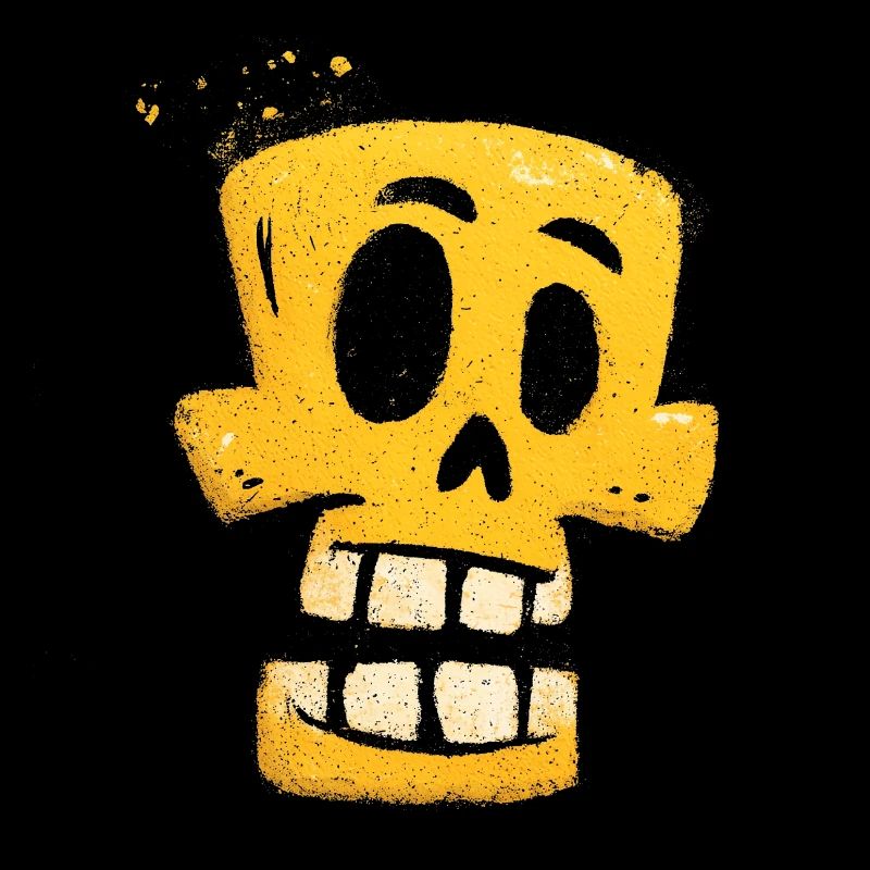Sourire squelette jaune de graffiti