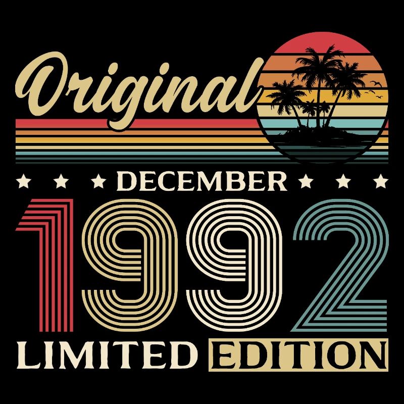 33e anniversaire Original Décembre Né en 1992