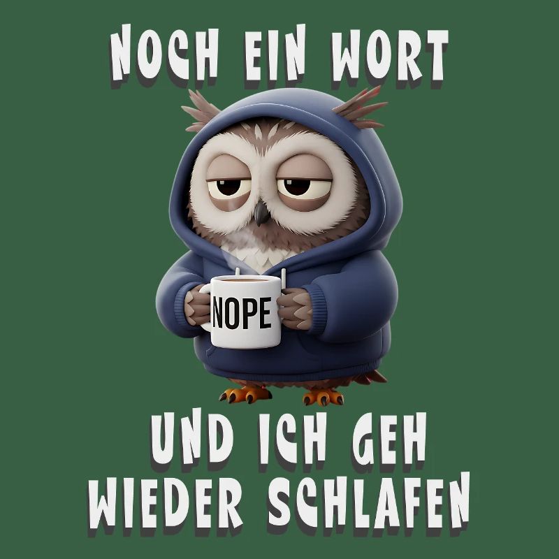 Müde Eule Humor Spruch Für Morgenmuffel Kaffee