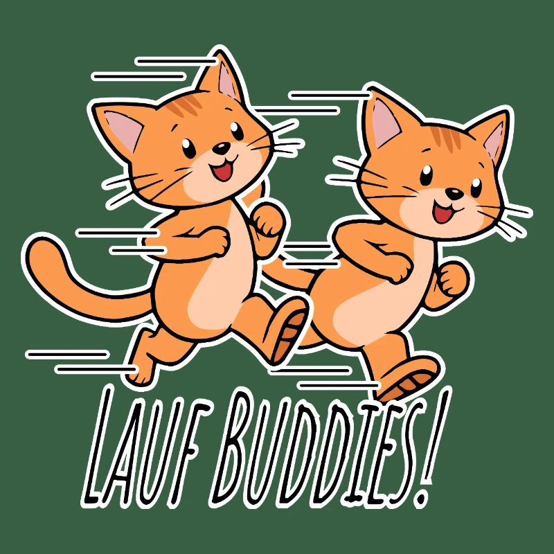 Courez, les amis ! Équipe de course de chats mignonne !