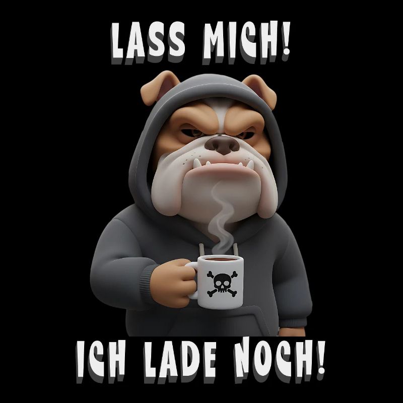 Lass mich! Ich lade noch! Morgenmuffel Bulldogge