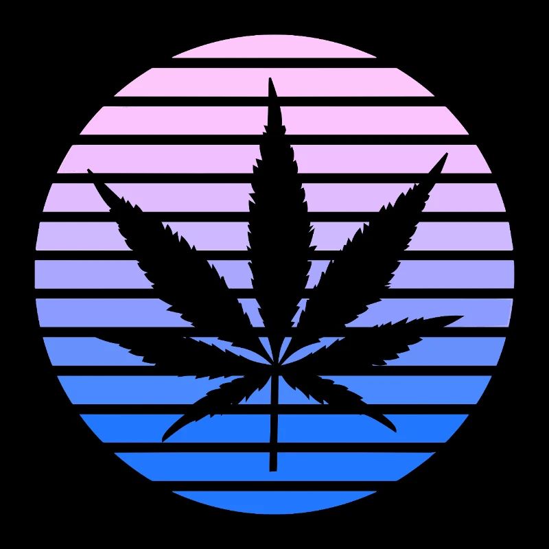 Cannabis Hemp Leaf Style Rétro Sunset Vintage