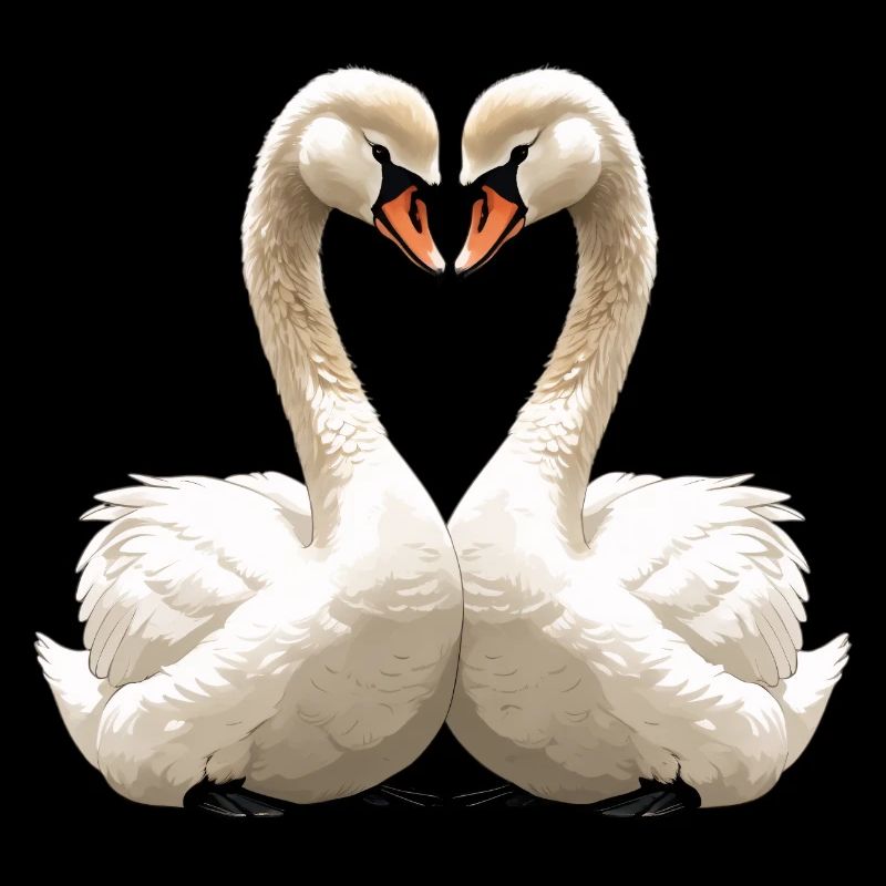 Swan Heart Silhouette