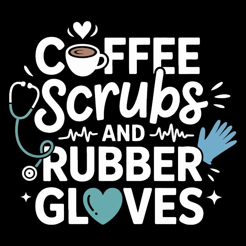 Coffee scrubs and rubber gloves