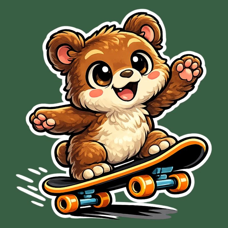 Aventure de skateboard de Cuddly Bear