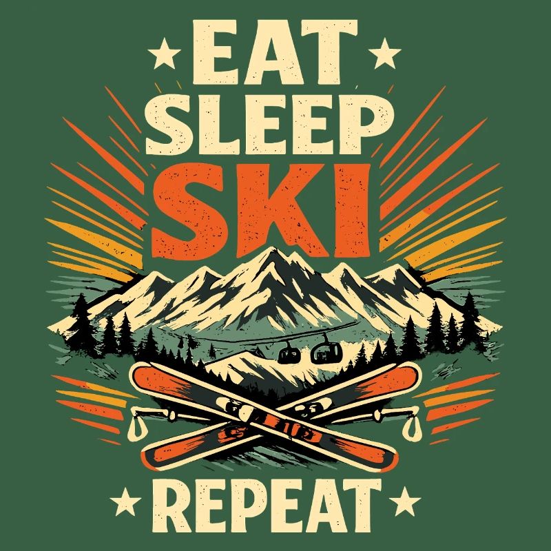 Ski Enthusiast Eat Sleep Repeat Geschenk