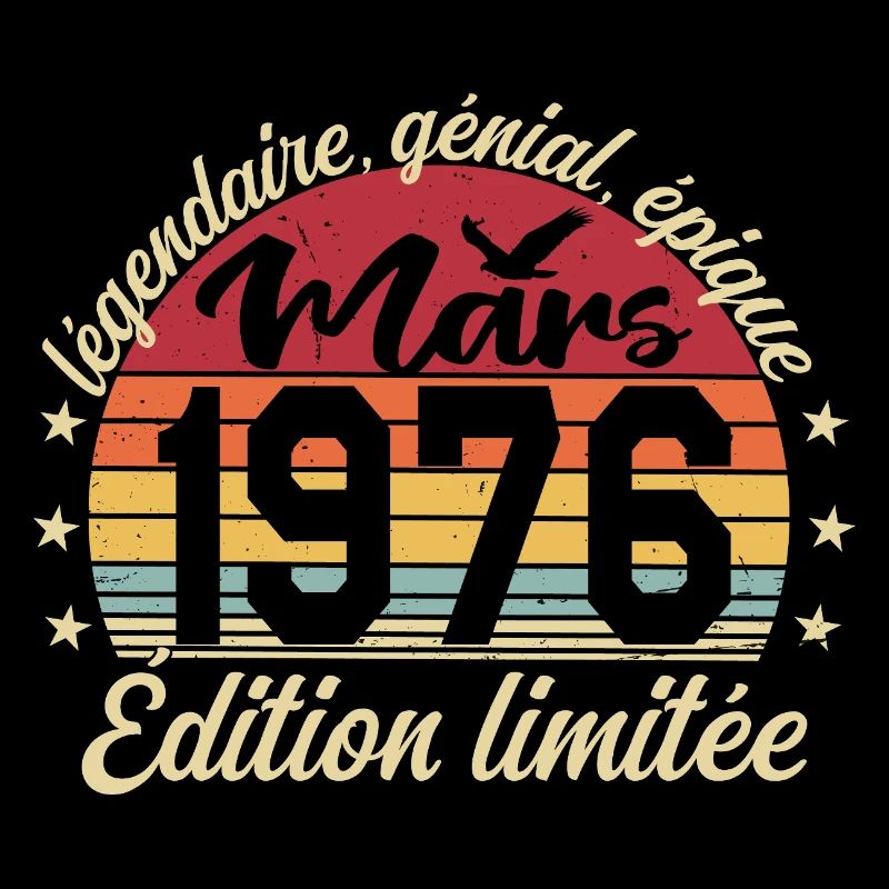 Mars 1976 50 ans Cadeau Anniversaire Mars 1976