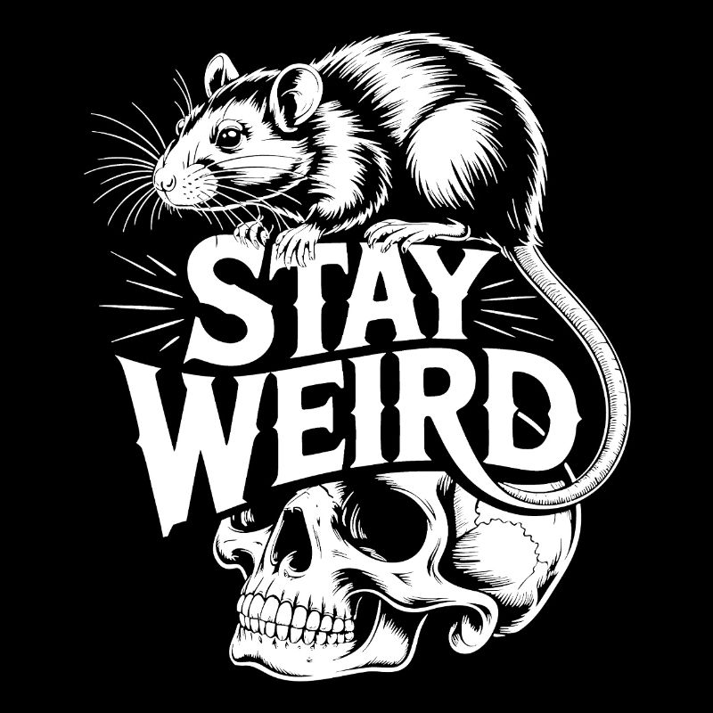 Stay Weird Rat Skull