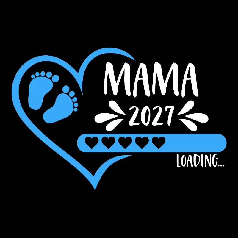 Maman 2027 charge, version Cœur Garçon bleu