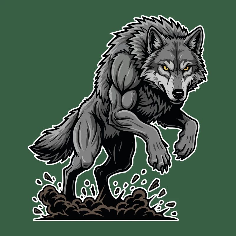 Werwolf Mighty Racing Maskottchen Wolf