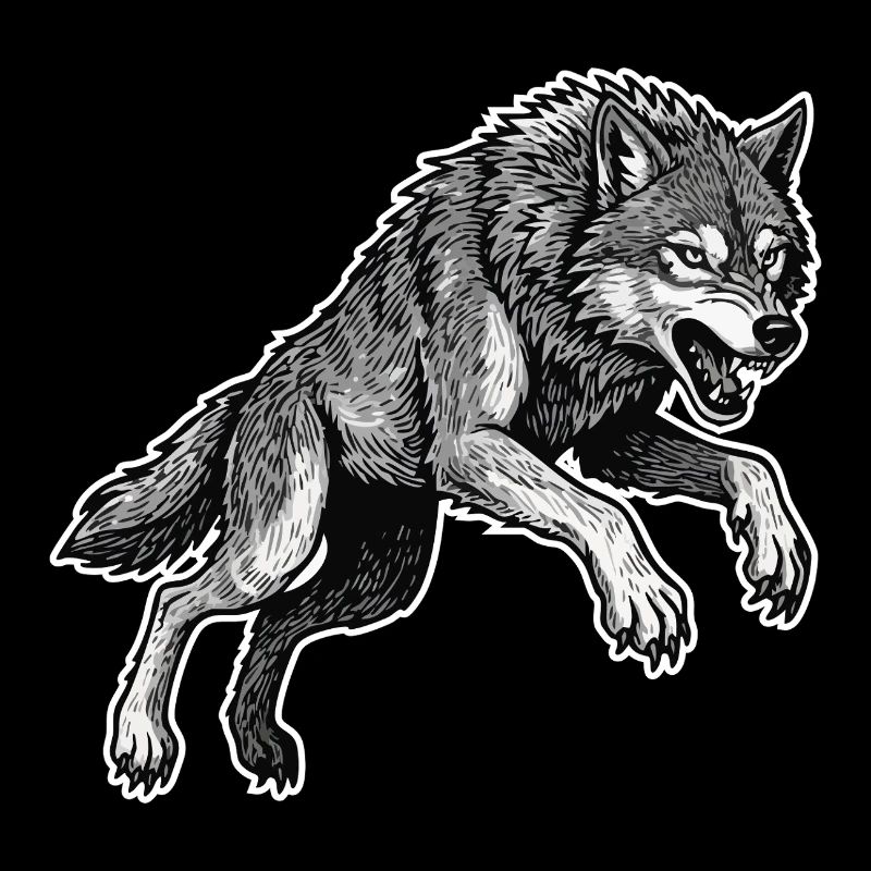 Wild Wolf Race Mascot Alpha Wolf