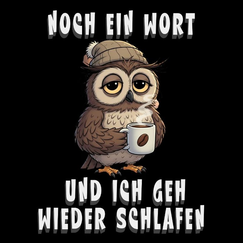 Müde Eule für Kaffee Fans Morgenmuffel Sticker