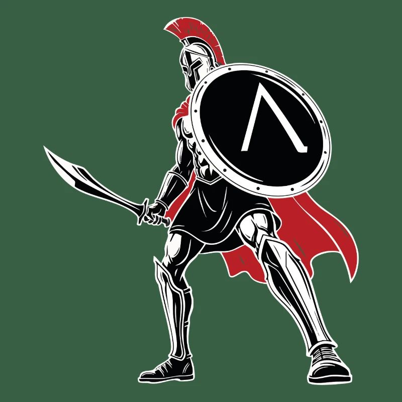 Spartan Sword Shield Maskottchen Spartan Legend