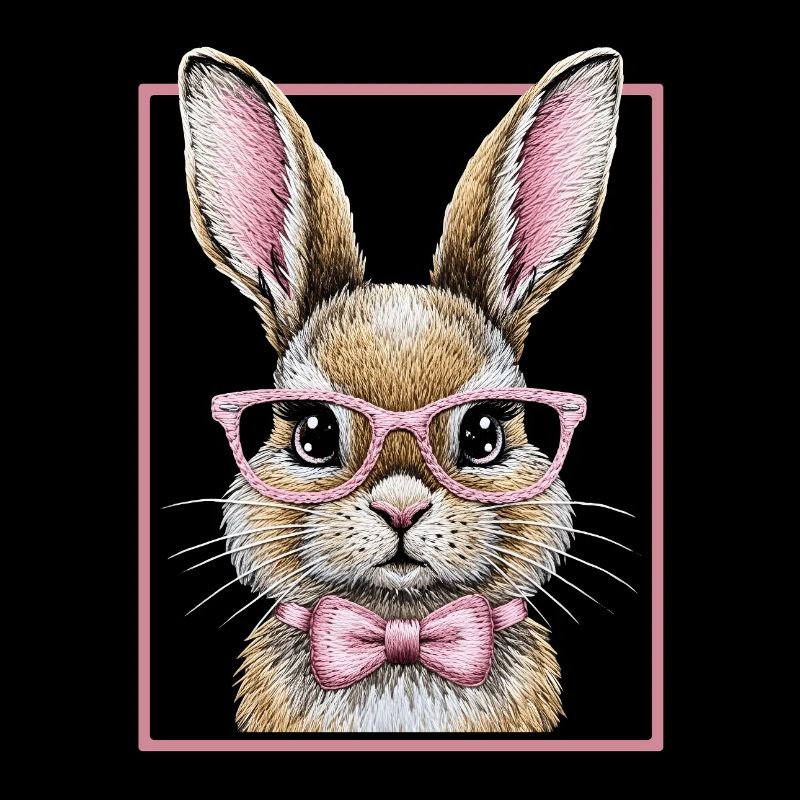 Petit lapin mignon avec des lunettes – Design de lapin drôle