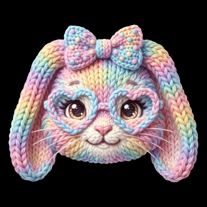 Easter Bunny Heart Glasses Pastel Rainbow Easter