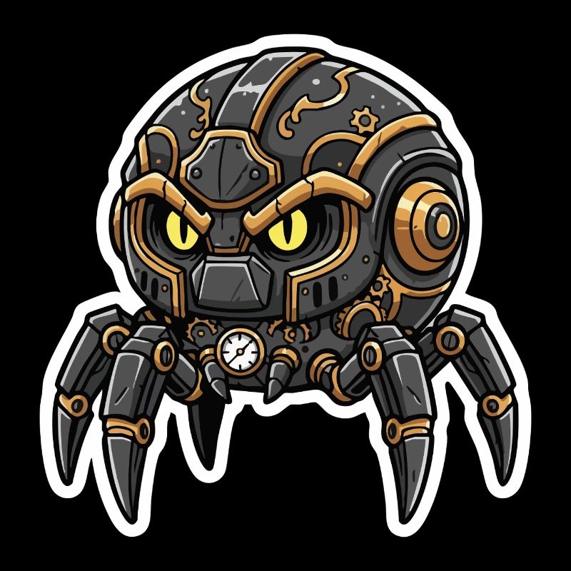 Steampunk Schwarze Uhrmacher-Spinnen-Wächter