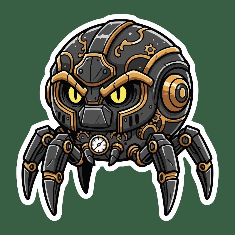 Steampunk Black Watchmaking Spider Sentinel