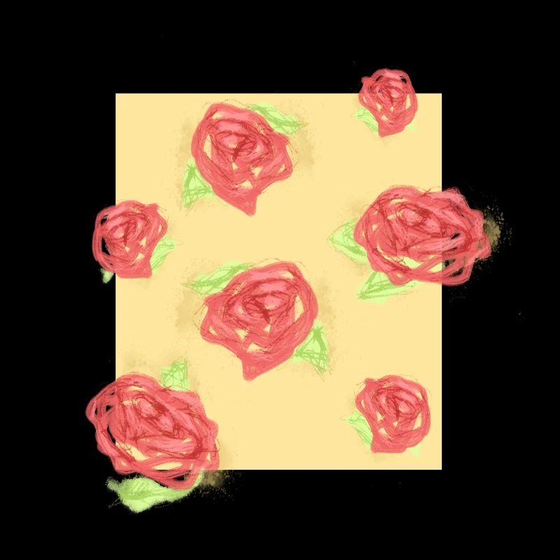 Pastel roses on cream