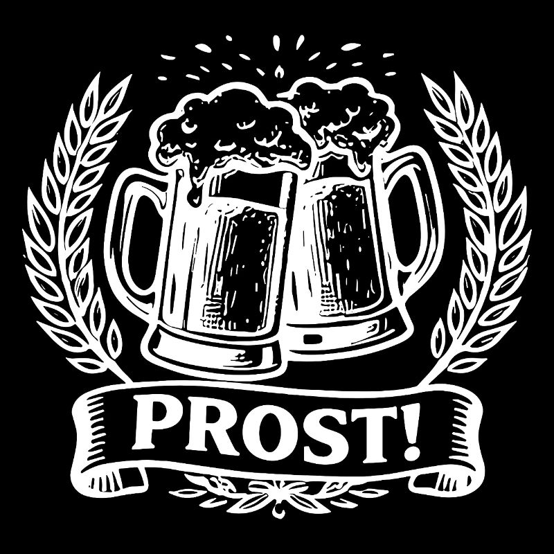 Prost Bierkrüge Lorbeerkranz Volksfest