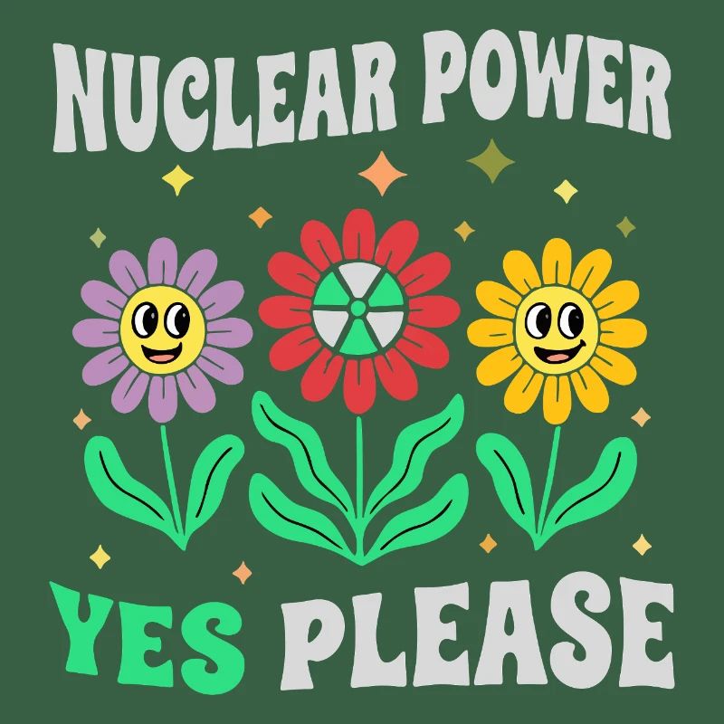 Atomkraft Ja Bitte mit Blumen retro