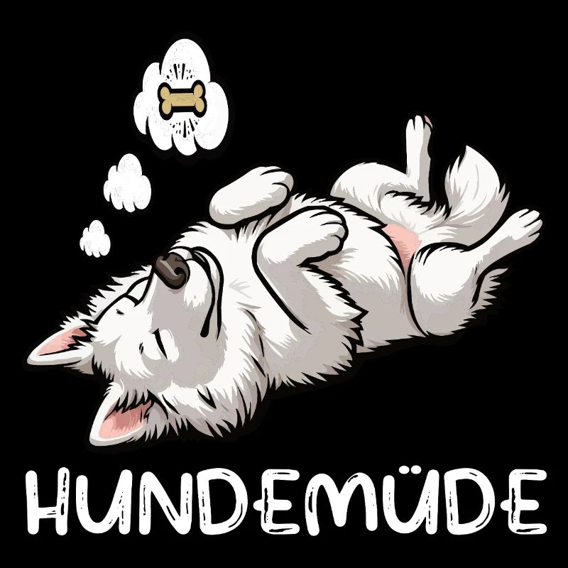 Hundemüde Weißer Schäferhund Schäferhundbesitzer