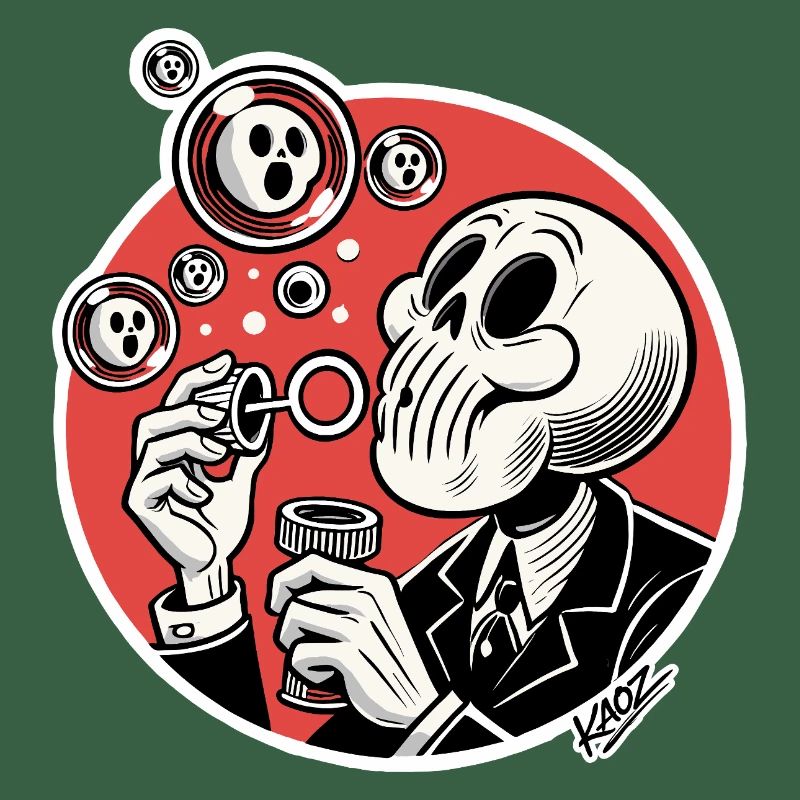 Skeleton Bubble Blower Illustration