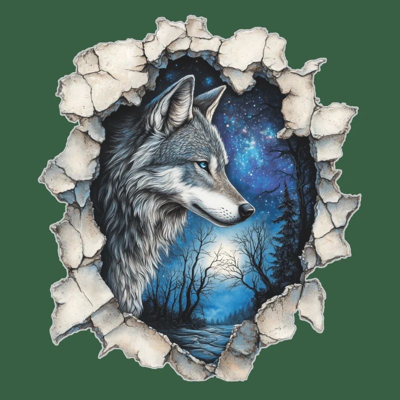 Wolf mit Sternen