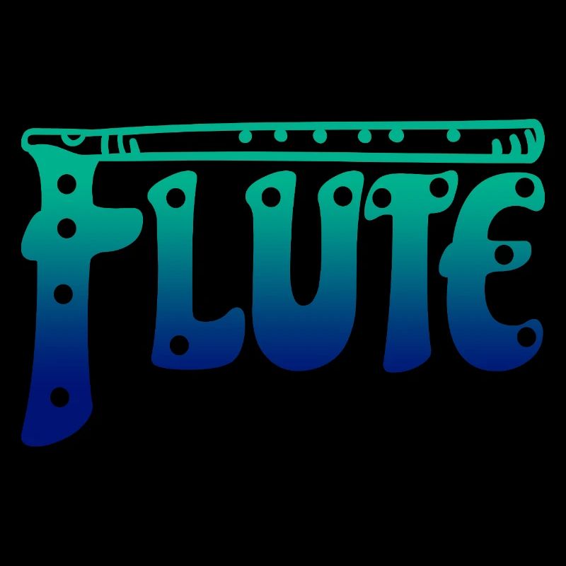 Gradient Flute Typography Music Lover