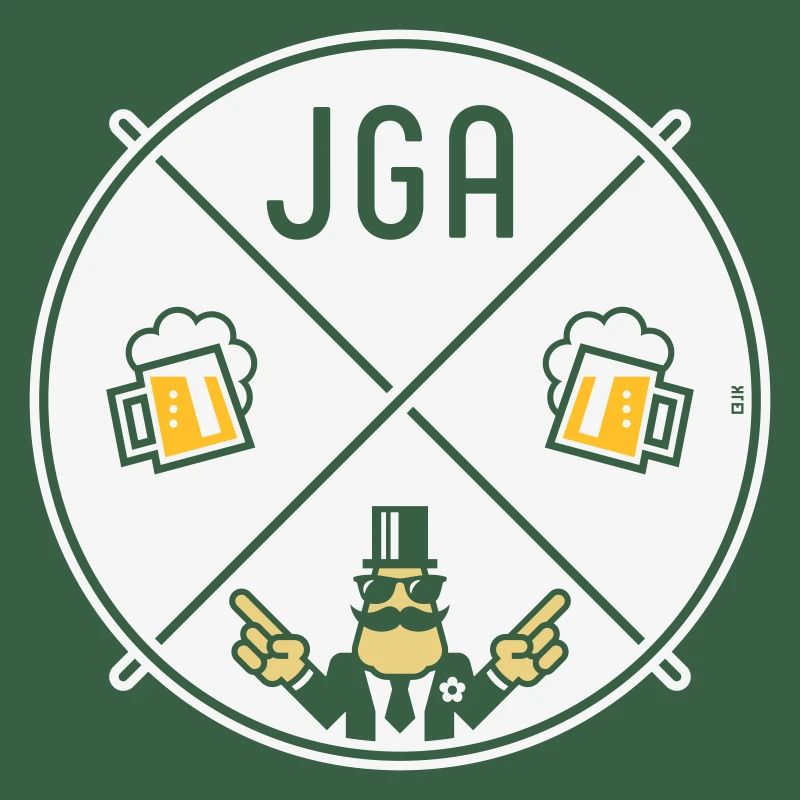 JGA Bräutigam Handzeichen Bier Kreis Symbol NEG 3C