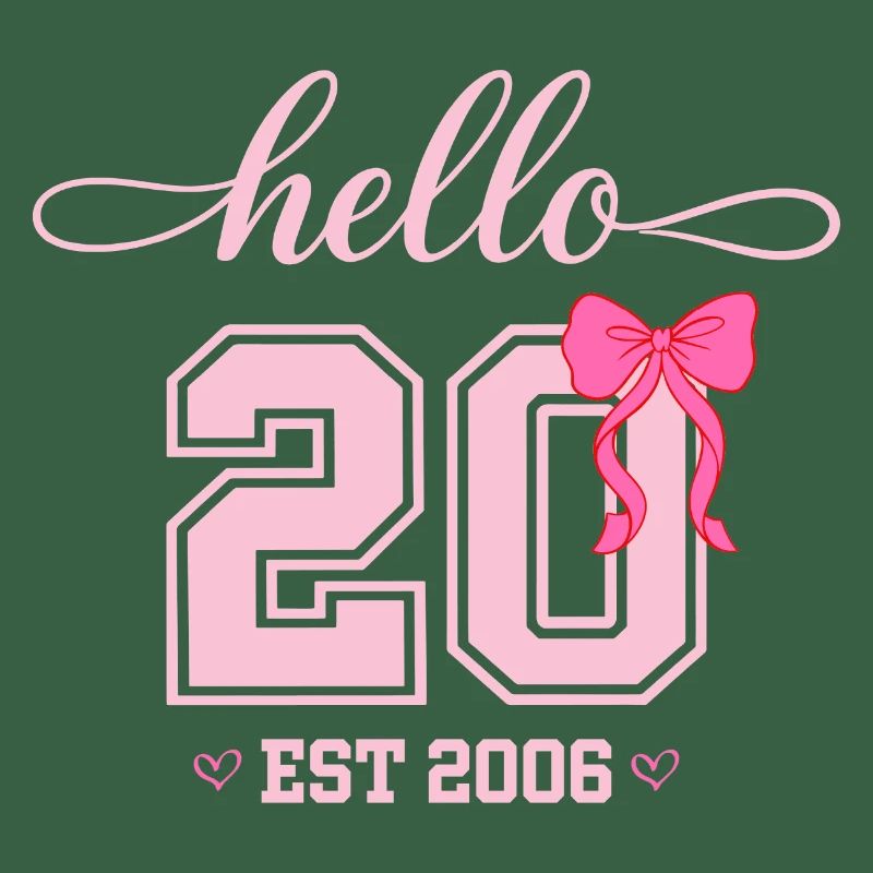 Hello 20 Est 2006 Damen Geburtstag Design
