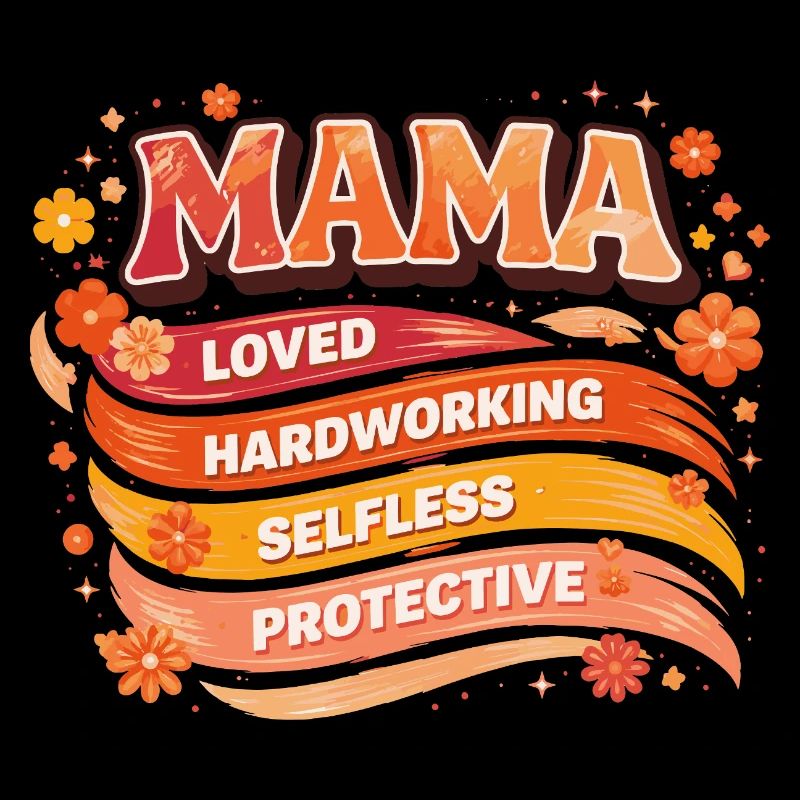 MAMA Qualités Rétro Vagues et Fleurs | Cadeau