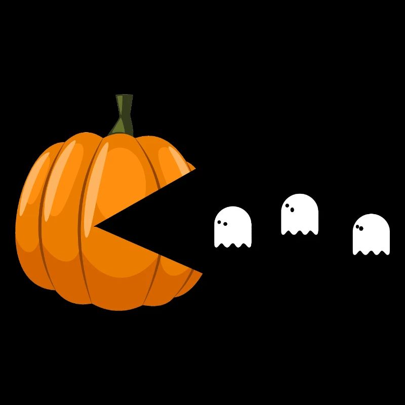 Pumpkin Eating Ghosts Funny Halloween