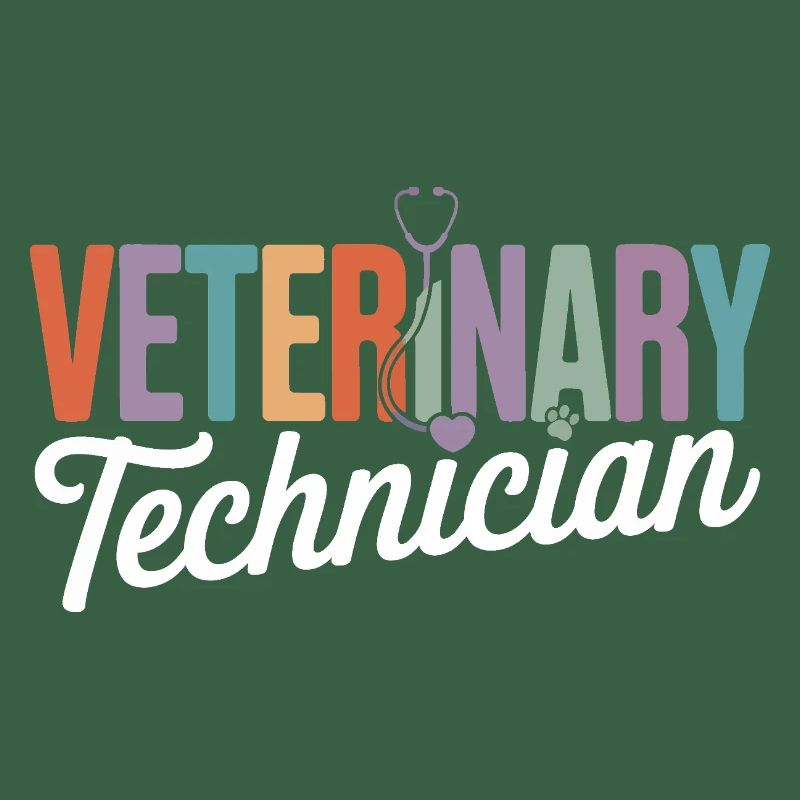 Veterinary Technician Rainbow Logo