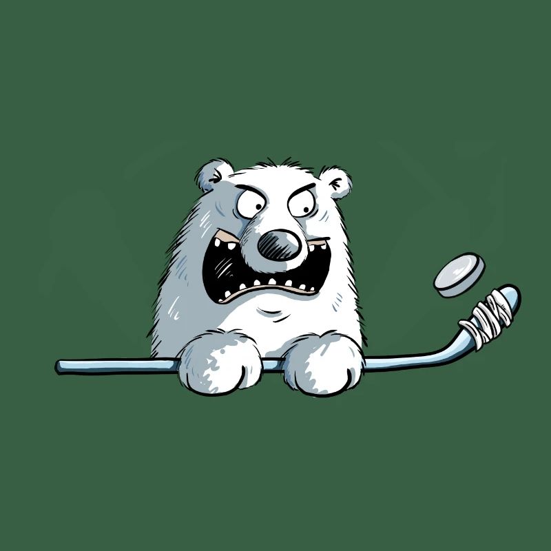 Cooler Eisbär Mit Eishockeyschläger I Eishockey
