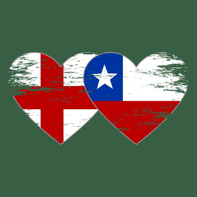 Angleterre Drapeau du Chili coeur utilisé
