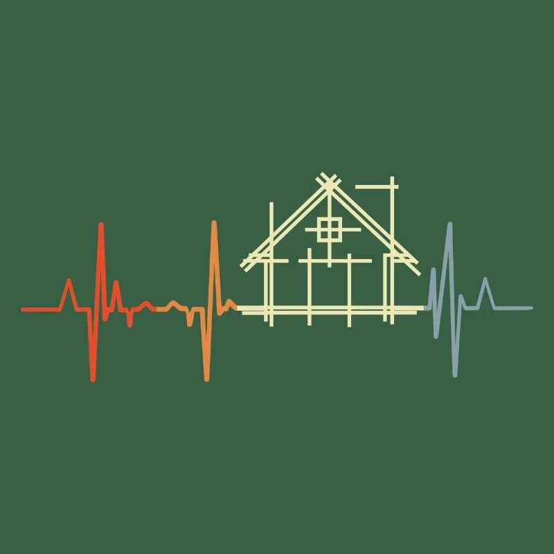 Architecte Cardiogram Look Rétro