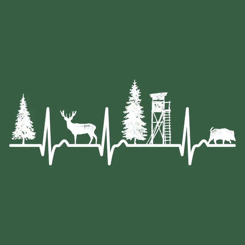 Courbe ECG - courbe cardiaque - siège haut - chasseur - chasse