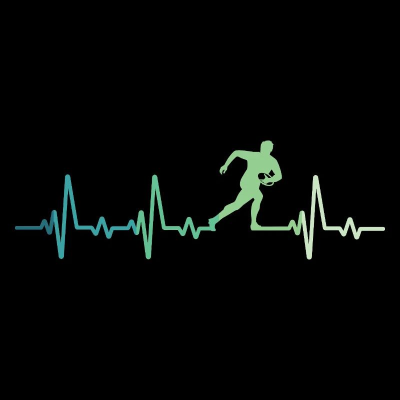 Rugby Heartbeat Rugby Player Gift