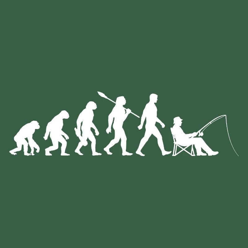 Evolution - Angler, Angeln Geschenk