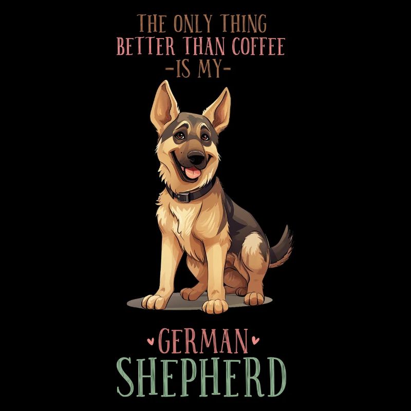 Deutscher Schäferhund und Kaffee